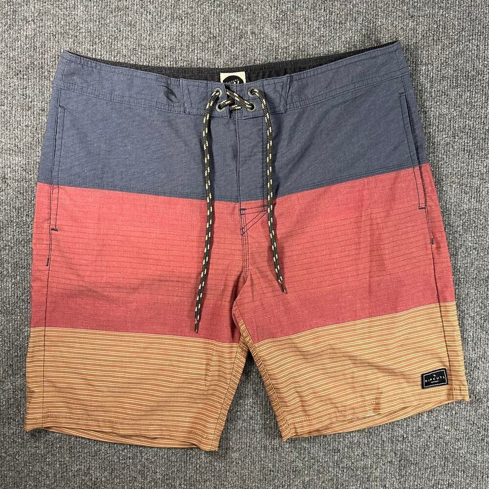 Rip Curl Men’s Surf Craft Board Shorts Classic Retro Color Block Swim Trunks 33